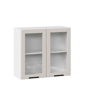 Шкаф на кухню 800 со стеклом Джамис ЛД 296.360.000.107, Белый/Кашмир в Южно-Сахалинске