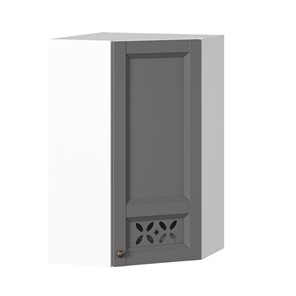 Кухонный навесной шкаф Амели-3 угловой 600 высокий ЛД 299.620.000.057, Белый/Оникс серый в Южно-Сахалинске