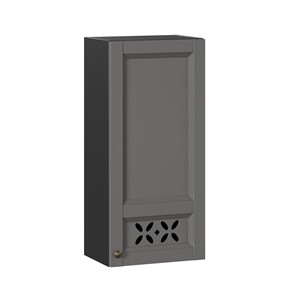 Кухонный навесной шкаф Амели-3 высокий 400 ЛД 299.420.000.041, Черный/Оникс серый в Южно-Сахалинске