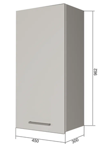 Кухонный шкаф В9 45, МДФ Грей/Белый в Южно-Сахалинске