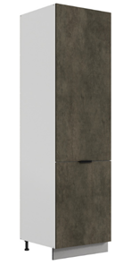 Шкаф-пенал Стоун 2 L600 (2 дв.гл.) (белый/камень темно-серый) в Южно-Сахалинске