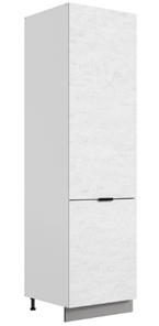 Шкаф-пенал Стоун L600 под холодильник (2 дв.гл.) (белый/белая скала) в Южно-Сахалинске