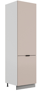 Шкаф-пенал Стоун L600 под холодильник (2 дв.гл.) (белый/грей софттач) в Южно-Сахалинске