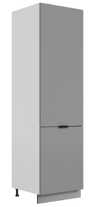 Шкаф-пенал Стоун L600 под холодильник (2 дв.гл.) (белый/оникс софттач) в Южно-Сахалинске
