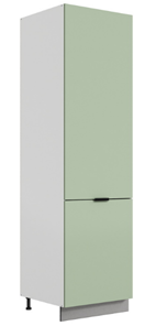 Шкаф-пенал Стоун L600 под холодильник (2 дв.гл.) (белый/полынь софттач) в Южно-Сахалинске