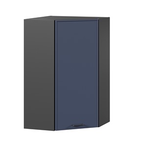 Угловой настенный шкаф высокий Индиго ЛД 298.620.000.159, Чёрный/Тёмно-синий в Южно-Сахалинске