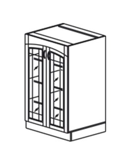 Кухонный шкаф Кантри хозяйственный (буфет со стеклом) 1320*600*525 мм в Южно-Сахалинске