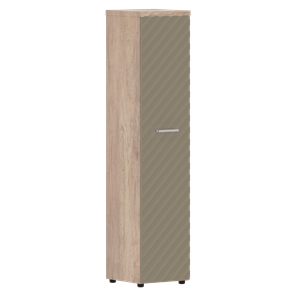 Стеллаж с дверью TORR LUX TLHC 42.1 колонка с глухой дверью и топом 435х452х1958 Дуб Каньон/ Капучино в Южно-Сахалинске