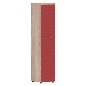 Шкаф-стеллаж TORR LUX TLHC 42.1 колонка с глухой дверью и топом 435х452х1958 Дуб Каньон/ Красный в Южно-Сахалинске