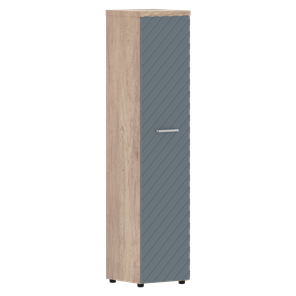 Стеллаж с дверью TORR LUX TLHC 42.1 колонка с глухой дверью и топом 435х452х1958 Дуб Каньон/ Серо-голубой в Южно-Сахалинске