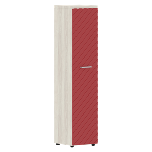 Стеллаж с дверью TORR LUX TLHC 42.1 колонка с глухой дверью и топом 435х452х1958 Сосна Эдмонт/ Красный в Южно-Сахалинске