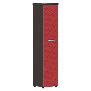 Стеллаж с дверью TORR LUX TLHC 42.1 колонка с глухой дверью и топом 435х452х1958 Венге/ Красный в Южно-Сахалинске
