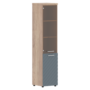 Стеллаж с дверью TORR LUX TLHC 42.2 L колонка комбинированная с топом 435х452х1958 Дуб Каньон/ Серо-голубой в Южно-Сахалинске