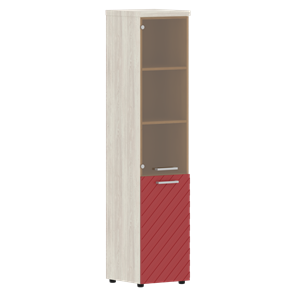 Стеллаж с дверью TORR LUX TLHC 42.2 L колонка комбинированная с топом 435х452х1958 Сосна Эдмонт/ Красный в Южно-Сахалинске