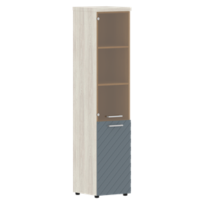 Стеллаж с дверью TORR LUX TLHC 42.2 L колонка комбинированная с топом 435х452х1958 Сосна Эдмонт/ Серо-голубой в Южно-Сахалинске
