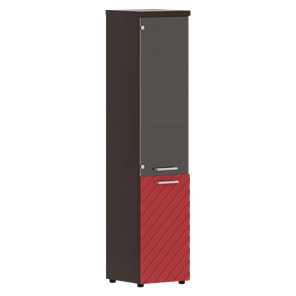 Шкаф-стеллаж TORR LUX TLHC 42.2 L колонка комбинированная с топом 435х452х1958 Венге/ Красный в Южно-Сахалинске