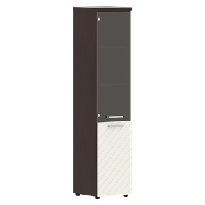 Стеллаж с дверью TORR LUX TLHC 42.2 L колонка комбинированная с топом 435х452х1958 Венге/ Латте в Южно-Сахалинске