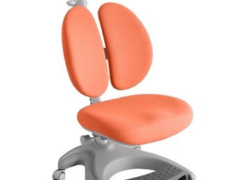 Детский стул FunDesk Solerte Grey с подставкой для ног + чехол для кресла (ткань оранжевая) в Южно-Сахалинске