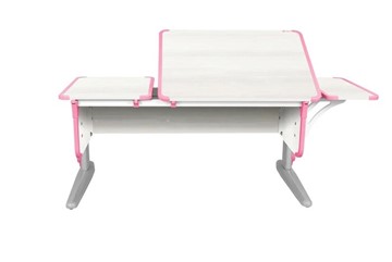 Детский стол-трансформер 4/75-40 (СУТ.42)  + Polka_b 4/550 Рамух белый/серый/розовый в Южно-Сахалинске