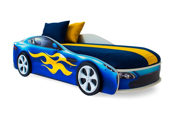 Кровать-машина в детскую Бондимобиль синий в Южно-Сахалинске - изображение