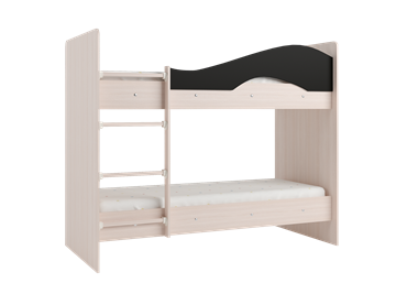 Детская  двухъярусная кровать Мая с 2 ящиками на щитах, корпус Млечный дуб, фасад Венге в Южно-Сахалинске - предосмотр 3