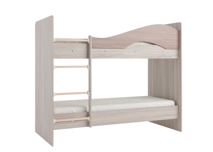 Детская 2-ярусная кровать Мая на щитах со шкафом и ящиками, корпус Шимо светлый, фасад Шимо темный в Южно-Сахалинске - изображение 3
