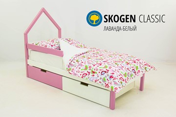 Детская кровать-домик мини Skogen белый-лаванда в Южно-Сахалинске