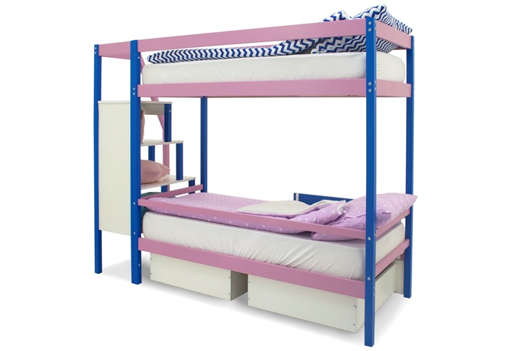 Детская двухэтажная кровать Svogen синий-лаванда в Южно-Сахалинске - изображение 6