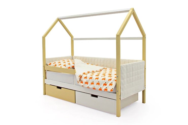 Детская кровать-домик «Svogen бежево-белый» мягкая в Южно-Сахалинске - изображение 4