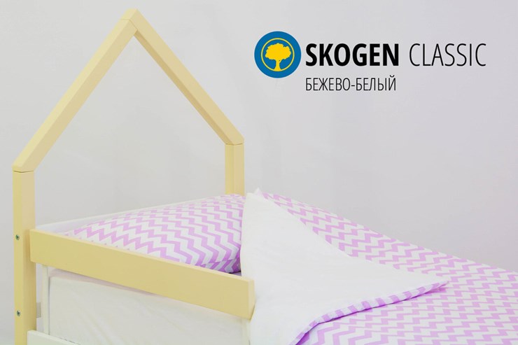 Кровать-домик детская мини Skogen бежево-белый в Южно-Сахалинске - изображение 3