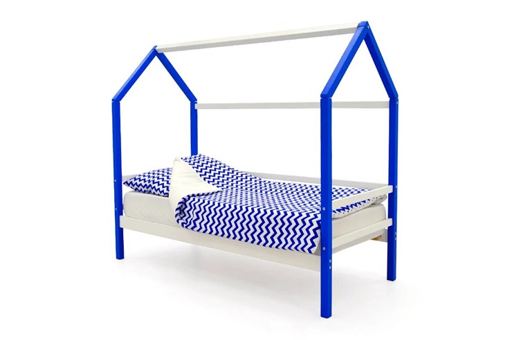 Кровать-домик детская Svogen сине-белый в Южно-Сахалинске - изображение 1