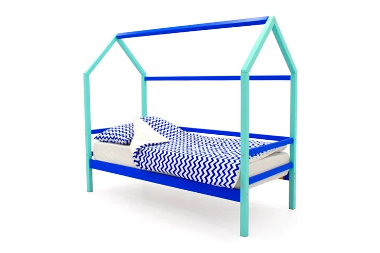 Кровать-домик в детскую Svogen синий-мятный в Южно-Сахалинске - изображение 1