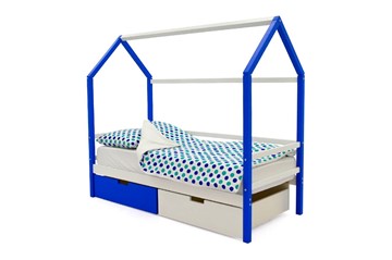 Кровать-домик детская Svogen сине-белый в Южно-Сахалинске - предосмотр 3