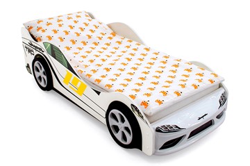 Детская кровать-машина с подъемным механизмом Супра белая в Южно-Сахалинске - предосмотр 1