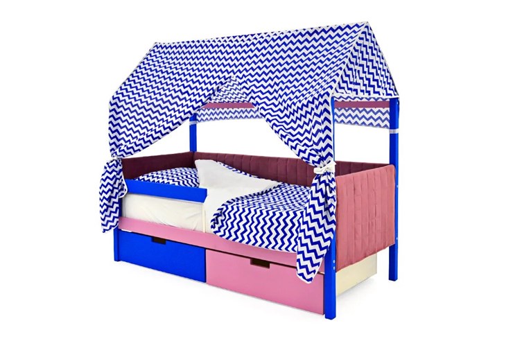 Детская кровать-домик «Svogen синий-лаванда» мягкая в Южно-Сахалинске - изображение 1