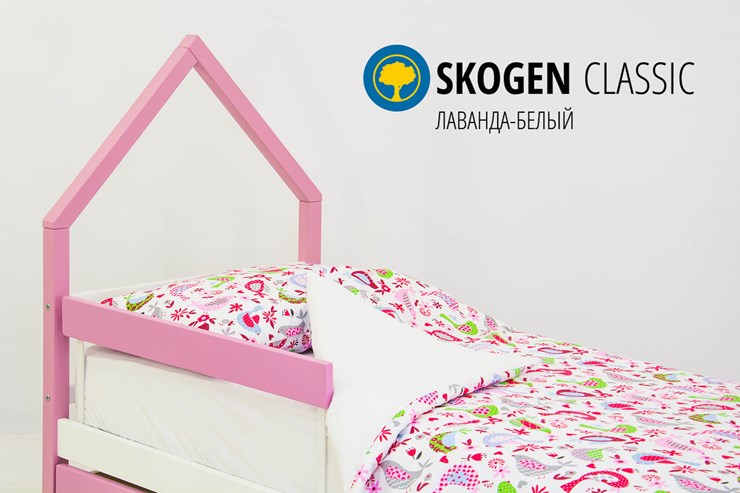 Детская кровать-домик мини Skogen белый-лаванда в Южно-Сахалинске - изображение 3