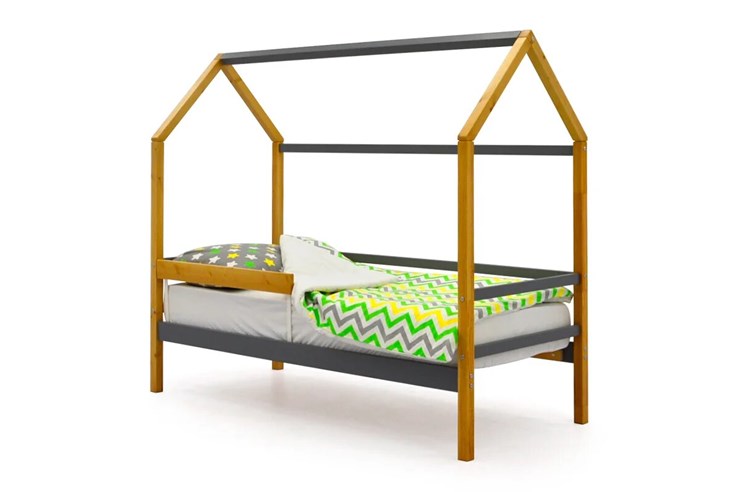 Детская кровать-домик Svogen графит-дерево в Южно-Сахалинске - изображение 2