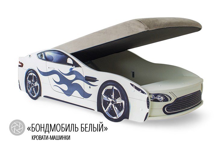 Кровать-машина Бондимобиль белый в Южно-Сахалинске - изображение 1