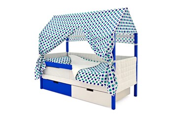 Кровать-домик в детскую «Svogen сине-белый» мягкая в Южно-Сахалинске - предосмотр 1