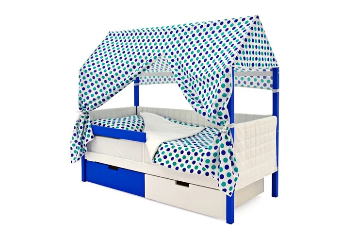 Кровать-домик в детскую «Svogen сине-белый» мягкая в Южно-Сахалинске - изображение 1