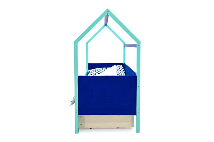 Кровать-домик в детскую Svogen, мятный-синий мягкая в Южно-Сахалинске - изображение 5