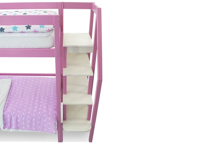 Двухэтажная детская кровать Svogen розовый в Южно-Сахалинске - изображение 9