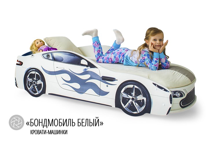 Кровать-машина Бондимобиль белый в Южно-Сахалинске - изображение 2