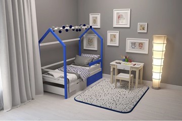 Кровать-домик детская Svogen сине-белый в Южно-Сахалинске - предосмотр 6