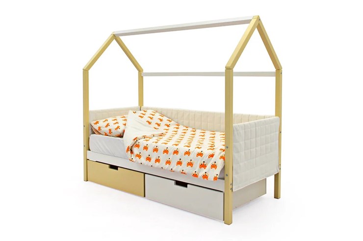 Детская кровать-домик «Svogen бежево-белый» мягкая в Южно-Сахалинске - изображение 3