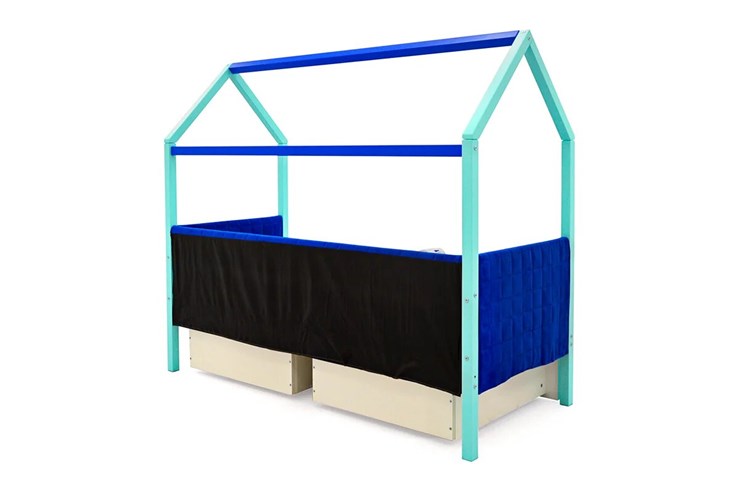 Кровать-домик в детскую Svogen, мятный-синий мягкая в Южно-Сахалинске - изображение 6