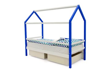 Кровать-домик детская Svogen сине-белый в Южно-Сахалинске - предосмотр 4