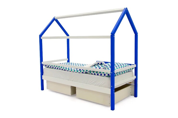 Кровать-домик детская Svogen сине-белый в Южно-Сахалинске - изображение 4
