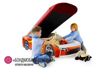 Детская кровать-машина Бондимобиль красный в Южно-Сахалинске - предосмотр 1