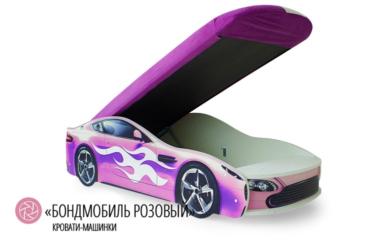 Детская кровать-машина Бондимобиль розовый в Южно-Сахалинске - изображение 1